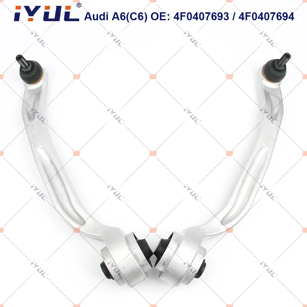 IYUL A Pair Front Lower Suspension Control Arm Curve For Audi A6 4F2 4FH 4F5 A6L C6 4F0407693 4F0407694