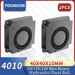 2 uds YOUNUON 40mm ventilador 4010 40x40x10mm DC Turbo sin escobillas ventilador de impresora 3D 5V 12V 24V 4CM ventilador de doble rodamiento de bolas