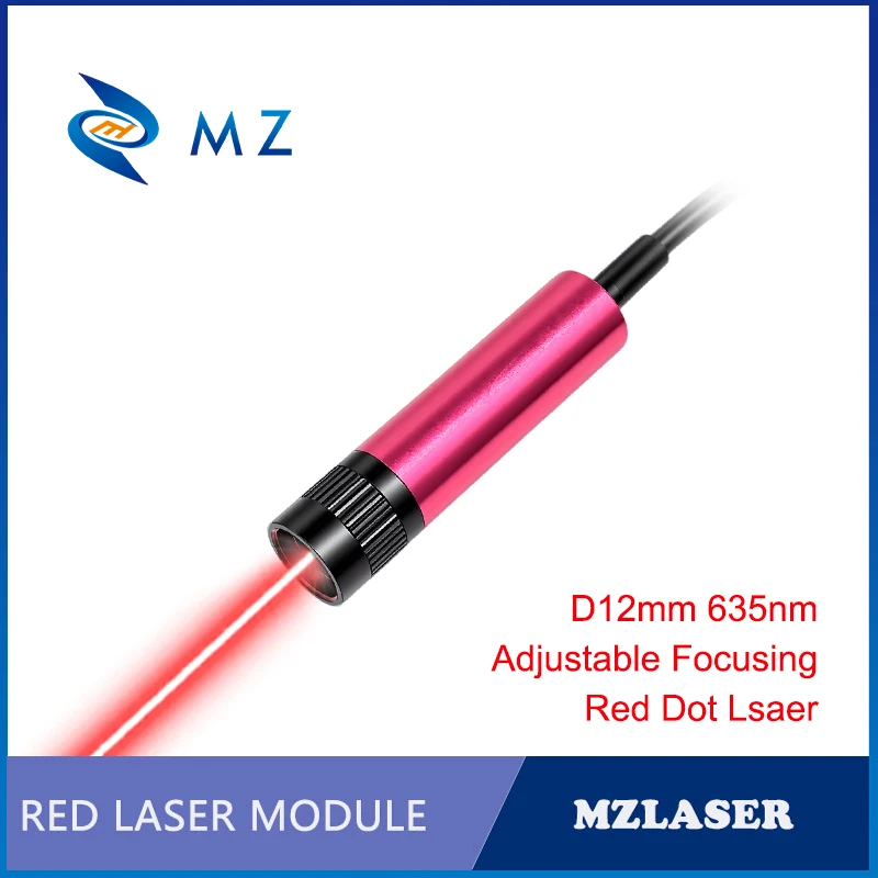 New Adjustable Focusing Red Dot Laser Diode Module 635nm D12mm 0.5mW 1mW 5mW 10mW 3V 5V 12V 24V Industrial Grade Spot Laser
