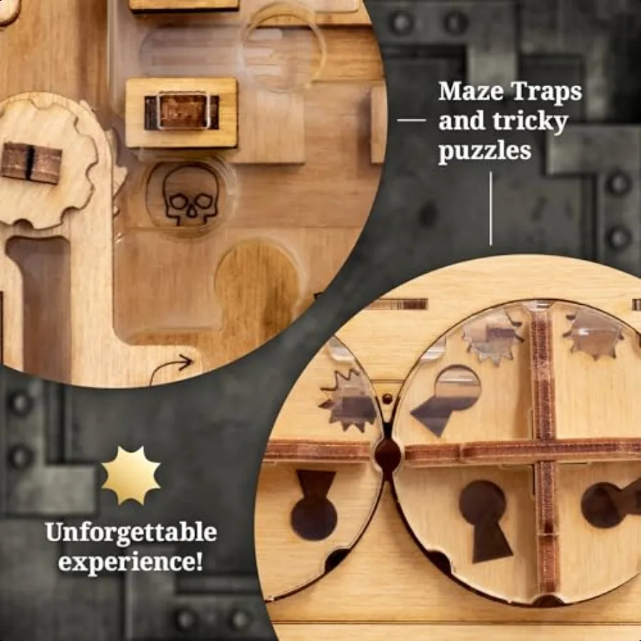 AMazeing Safe Marble Run Money Puzzle Box Confezione regalo ingannevole Puzzle 3D per adulti Escape Room Gioco Rompicapo Compleanno Gif