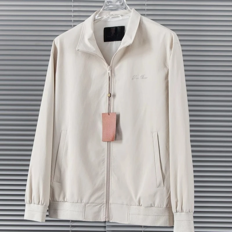 

LP Italian Business Casual Old Money Style Stand-Up Collar Men's Jacket