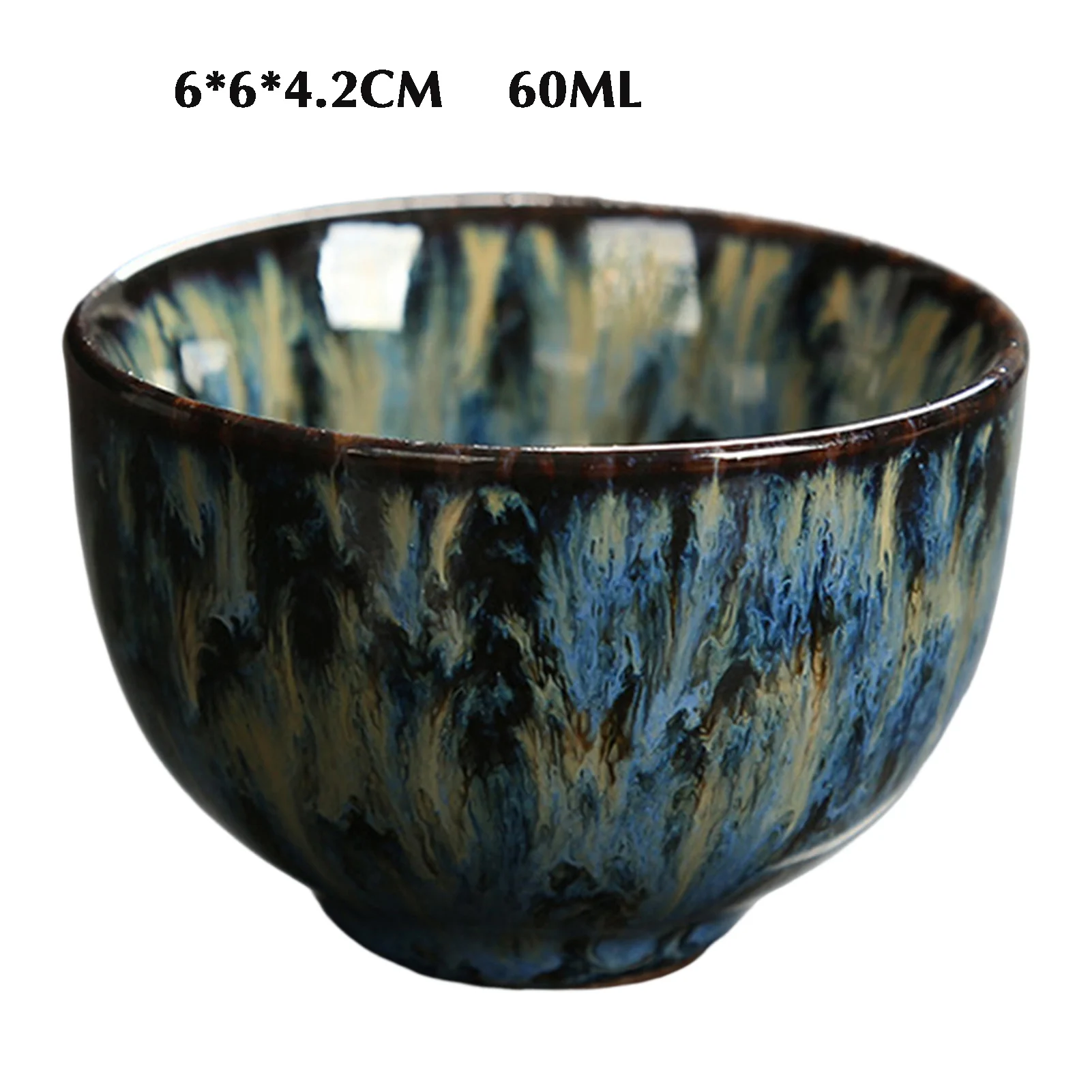 60ml Ceramic Tea Cup Espresso Coffee Colorful Chinese Ceramic Tea Cups for Tea Coffee Wine Beer Hot Drinks China Style Tea Cup