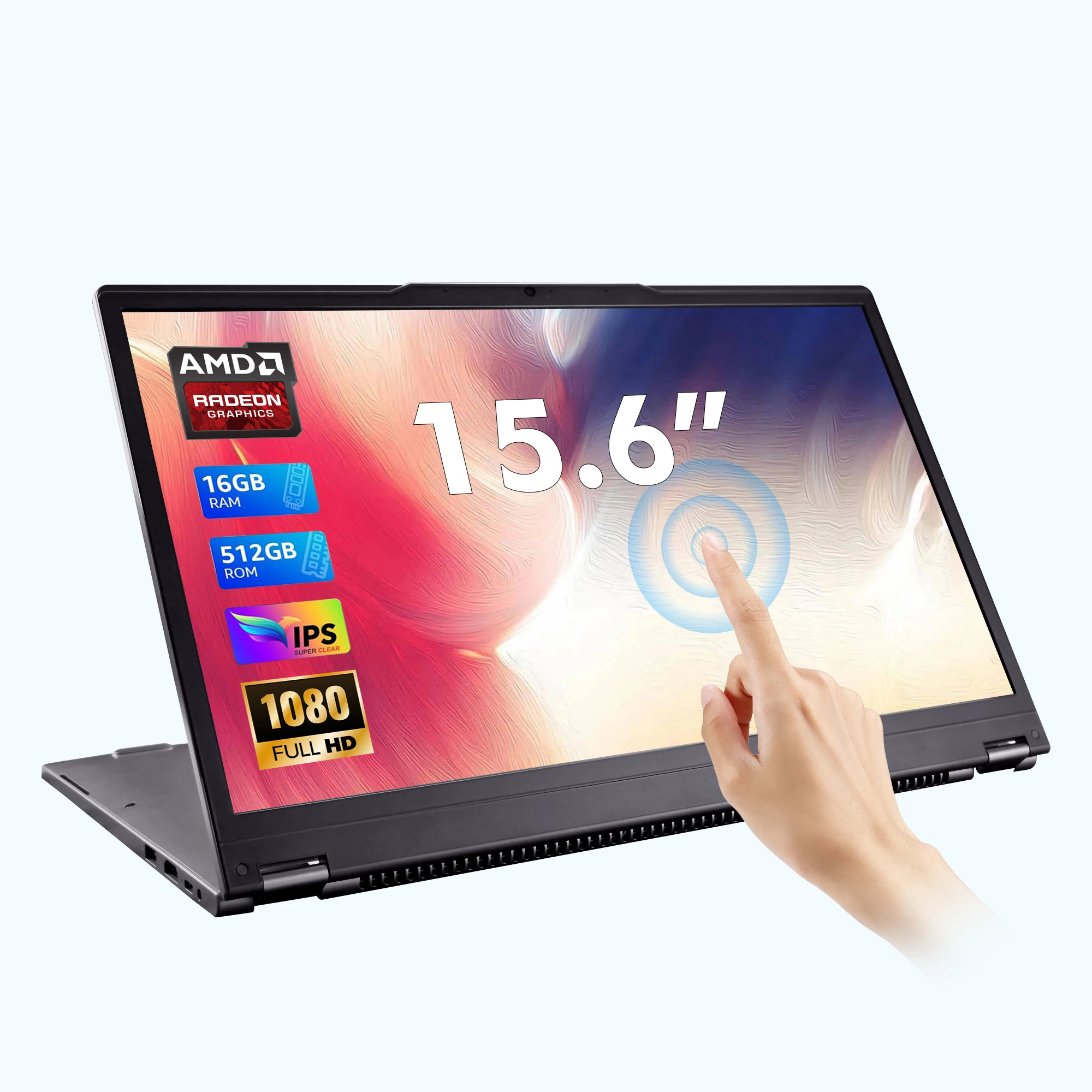 

15.6 Inch FHD IPS Touchscreen 360 Degree Rotating Yoga 2 in 1 Laptop AMD Ryzen 3 3200U 16GB 512GB SSD Notebook PC
