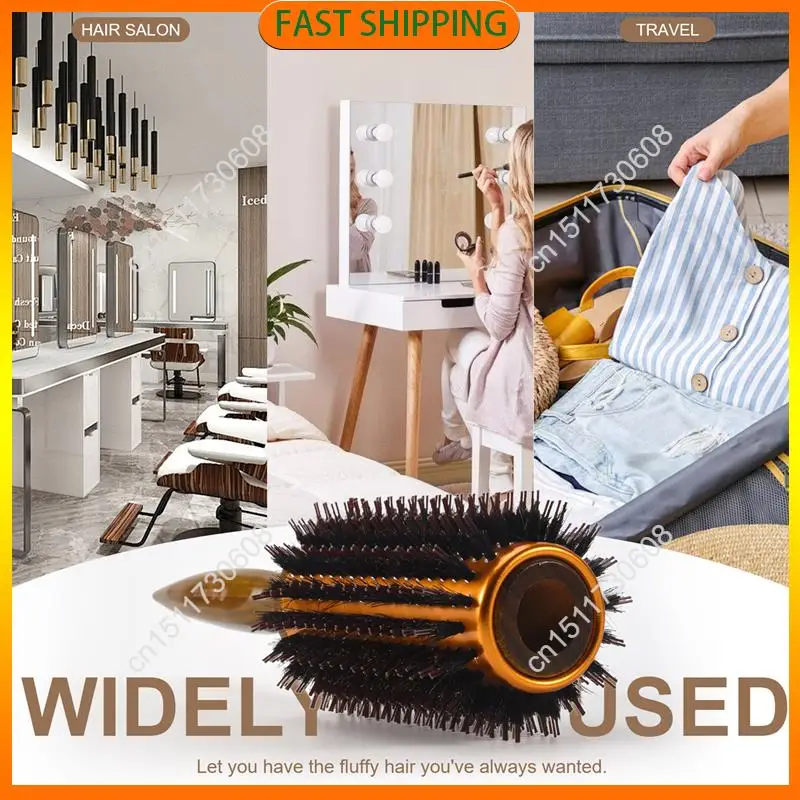 

Buy Now Straight Twill Hair Comb Natural Boar Bristle Rolling Brush Round Barrel Blowing Curling DIY Hairdressing Styling Tool