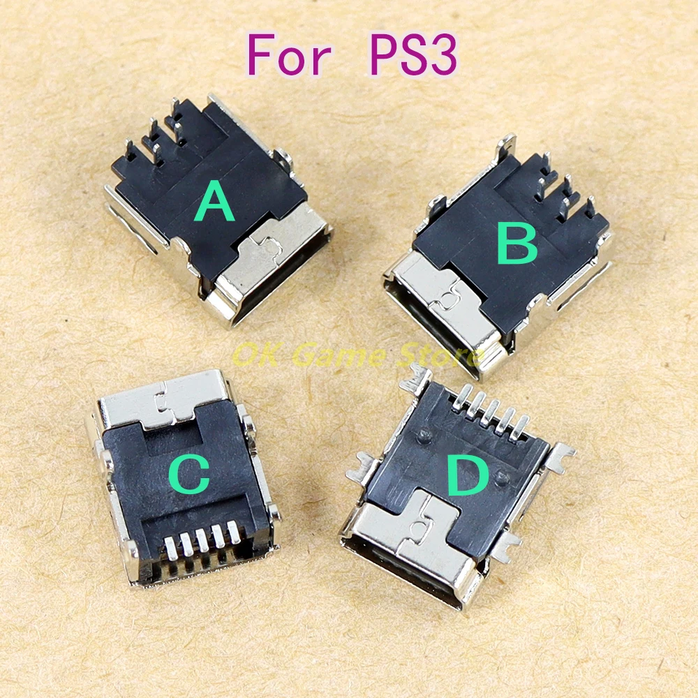 10PCS Mini USB Charging Port Socket For PS3 Power Charger Connector Jack replacement for PlayStation 3 Controller Repair Parts