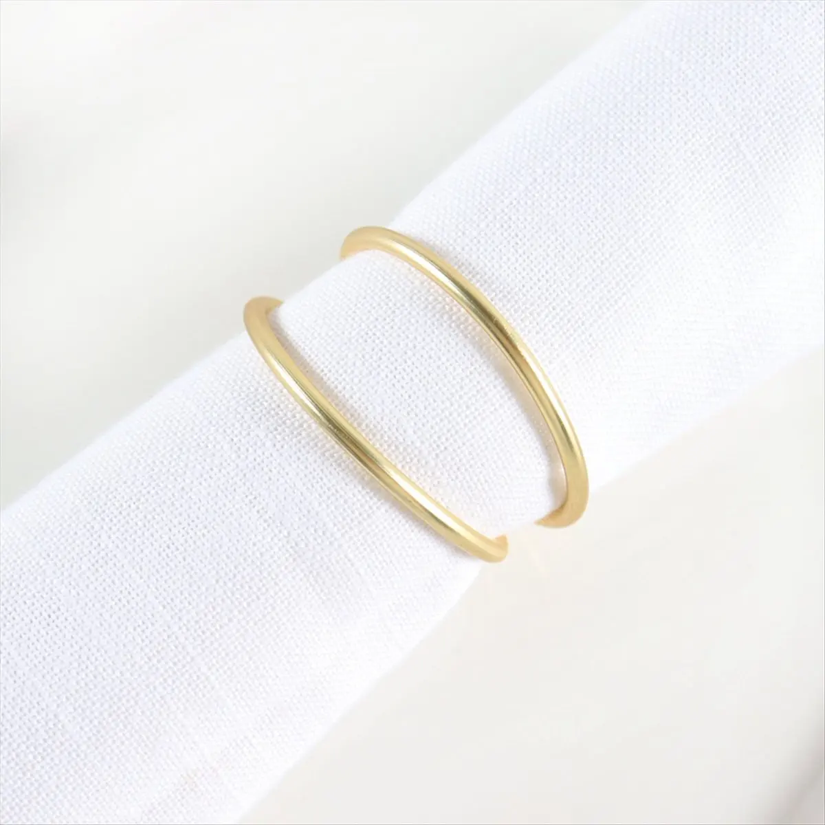 ABJS 12 Pack Simple Design Napkin Rings Gold for Wedding Thanksgiving Christmas Party Dinner Table