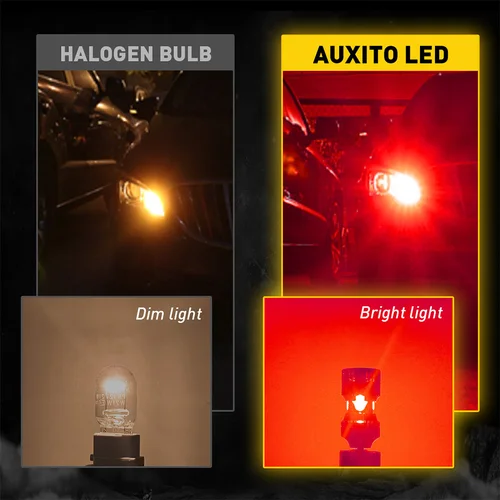 Imagen 2 del producto AUXITO 2 uds T20 7443 W21/5W bombillas LED luz de freno roja Canbus sin errores con ventilador lámpara trasera de señal modo Dual 12V lámparas de coche
