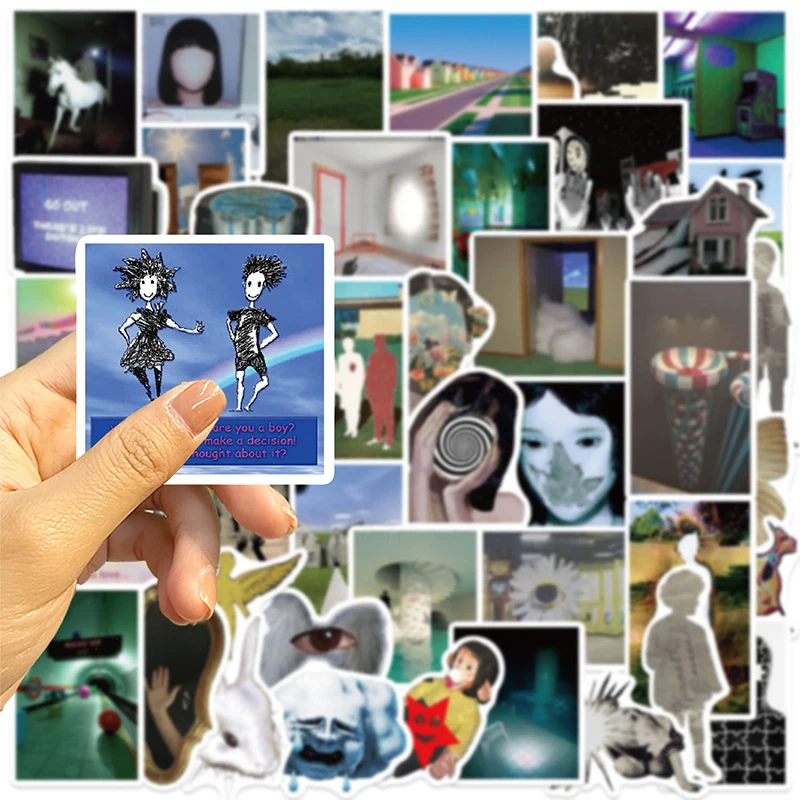 

50 шт., эстетическая художественная наклейка, здание, портрет, граффити, наклейка, художественная картина, дневник, чемодан, гитара, телефон, канцелярские принадлежности, украшения, наклейки