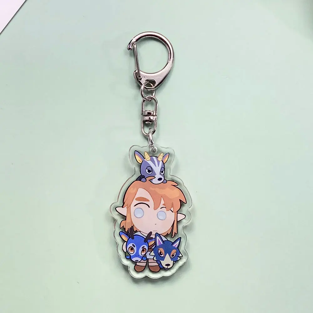 شخصيات أنيمي أسطورة زيلدا سلسلة مفاتيح مصنوعة من الأكريليك اكسسوارات حقيبة لطيفة سحر ظهره قلادة حلقة رئيسية هدايا للأصدقاء