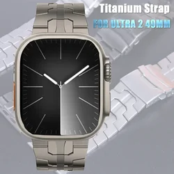 Luxury Titanium Band For Apple Watch Ultra 2 49mm 45mm 41mm 44 40MM Men Business Strap For iWatch Series 9 8 7 6 SE 5 4 Bracelet