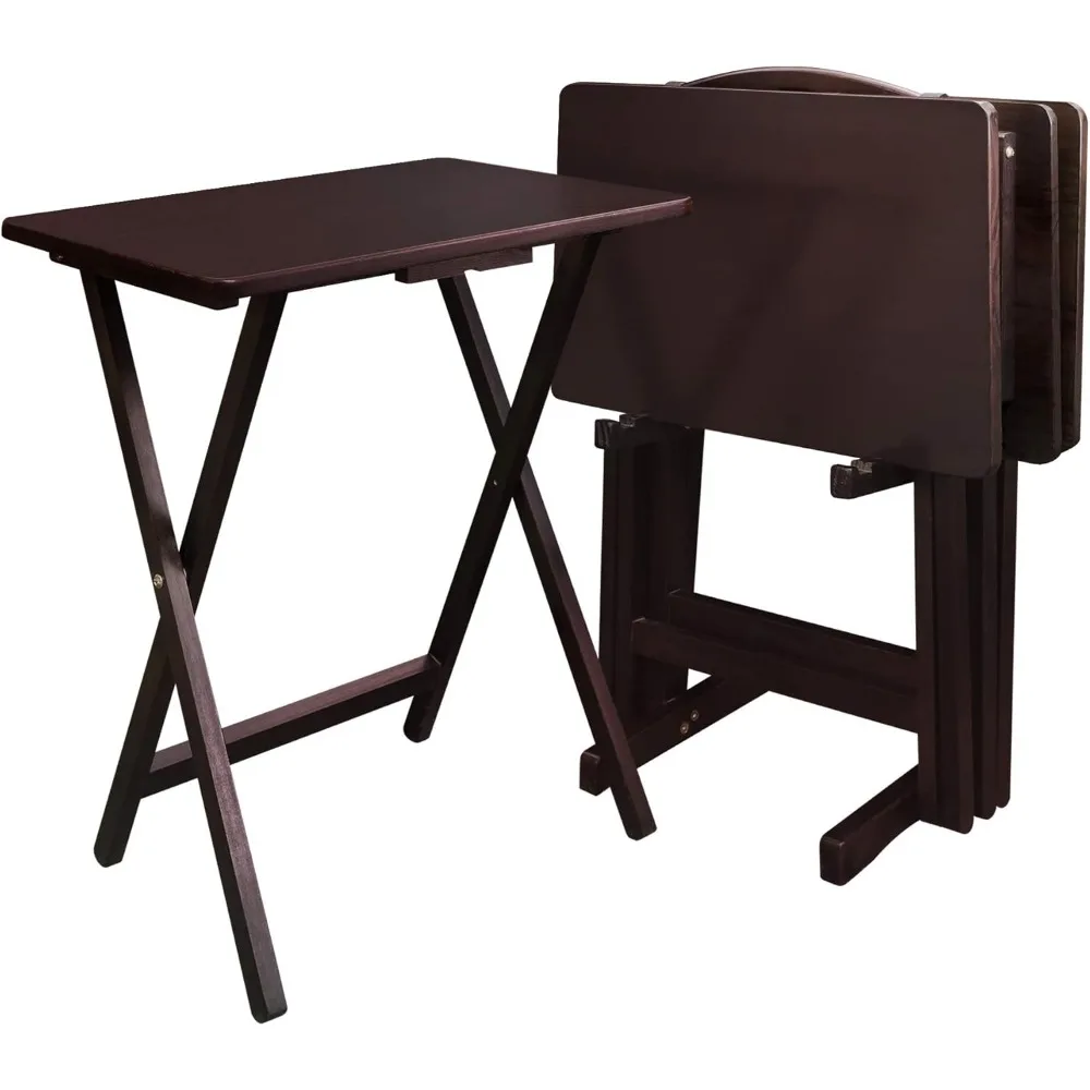 Casual Home 5 Piece Tray Table Set, Espresso