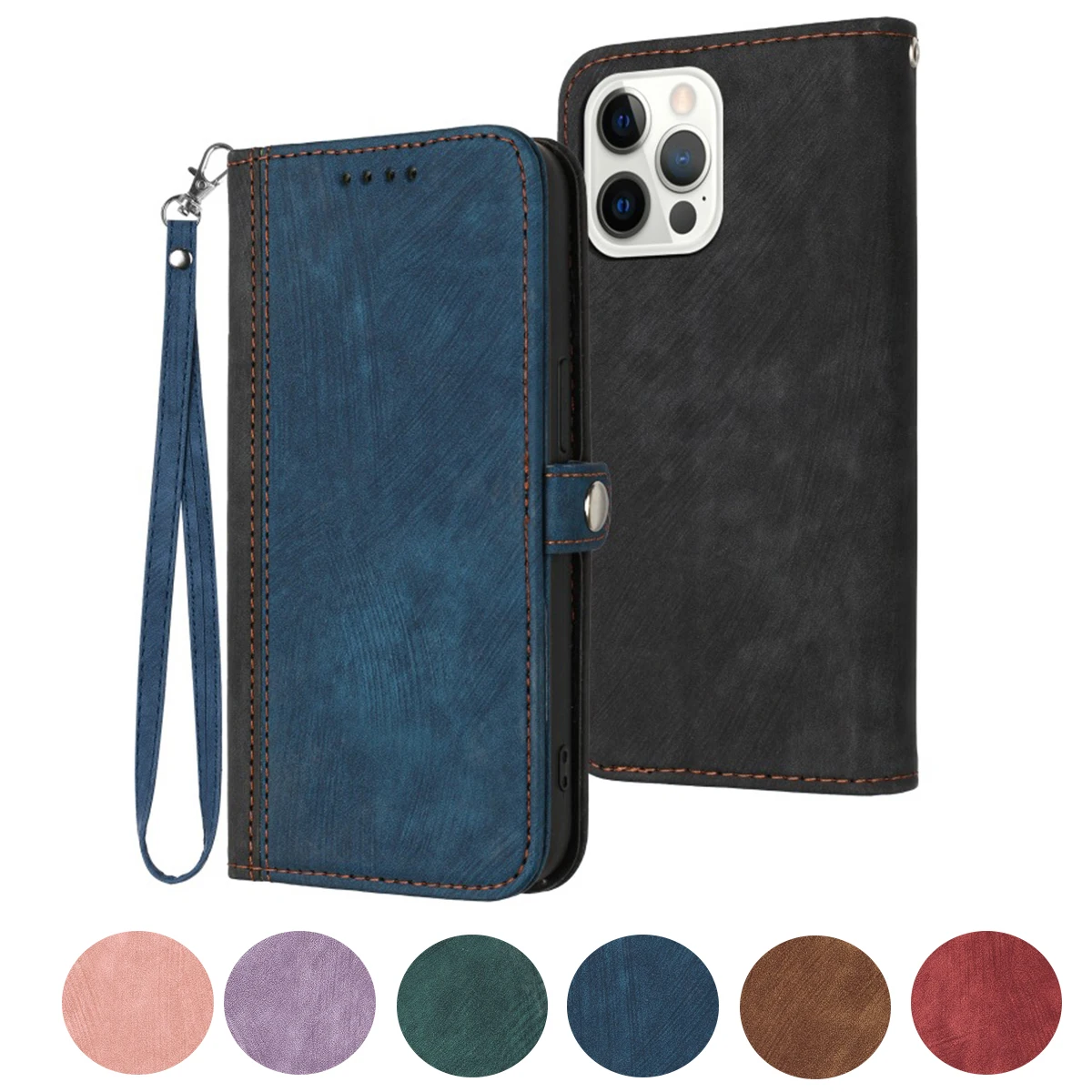 حافظة جلدية ريترو لهاتف موتورولا موتو جي ستايلس باور بلاي 5G 2025 2024 متعددة 3 بطاقات حبل المعصم مضاد للسقوط محفظة غطاء الوجه #1