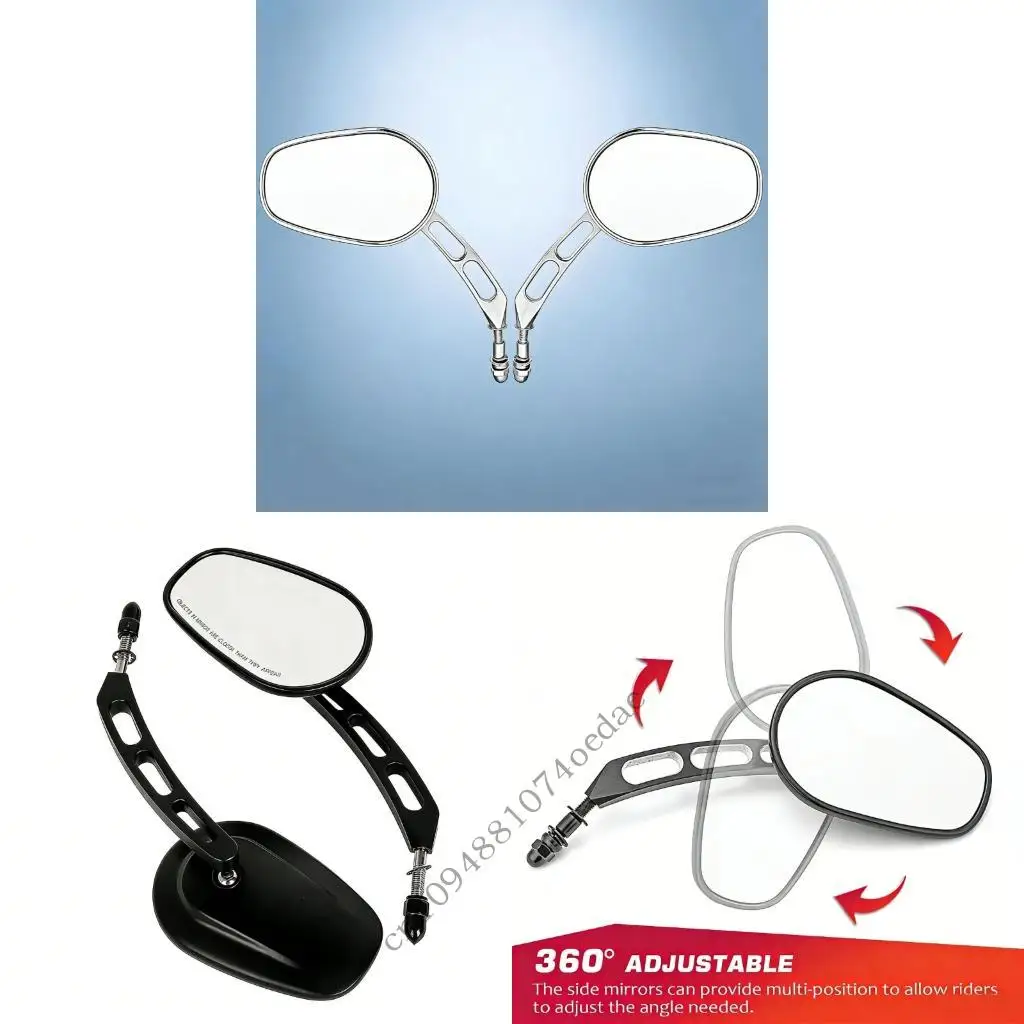 2 Pieces Sturdy Aluminum Motorcycle Mirrors Including Protective Layer For Older Bike Styles 
