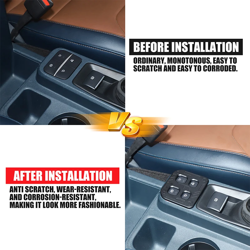 

Aluminum Alloy Black For Ford Maverick 2022+ Car start and stop button anti-fault touch cover decorative sticker car accessories