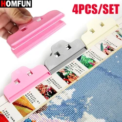 HOMFUN 4pcs Premium Board Clips, DIY Diamond Painting Tool Set, Secure Fixer & Multipurpose Sealing Clips for Artistic Creations