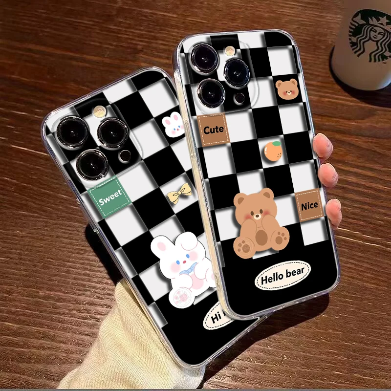 E34 Grid pattern Soft Case for Tecno Spark 5 AIR 6 GO 7 7T 7P KF6 LD7 KE7 KE5 Pova 2 Camon 16 17P 17 CG7 CG8 BC1 POP 4