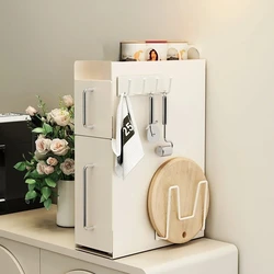 Carbon Steel Kitchen Spice Cabinet  Slim Edge Pull-Out Cupboard Countertop Corner Storage Shelf  Dustproof Seasoning Organizer