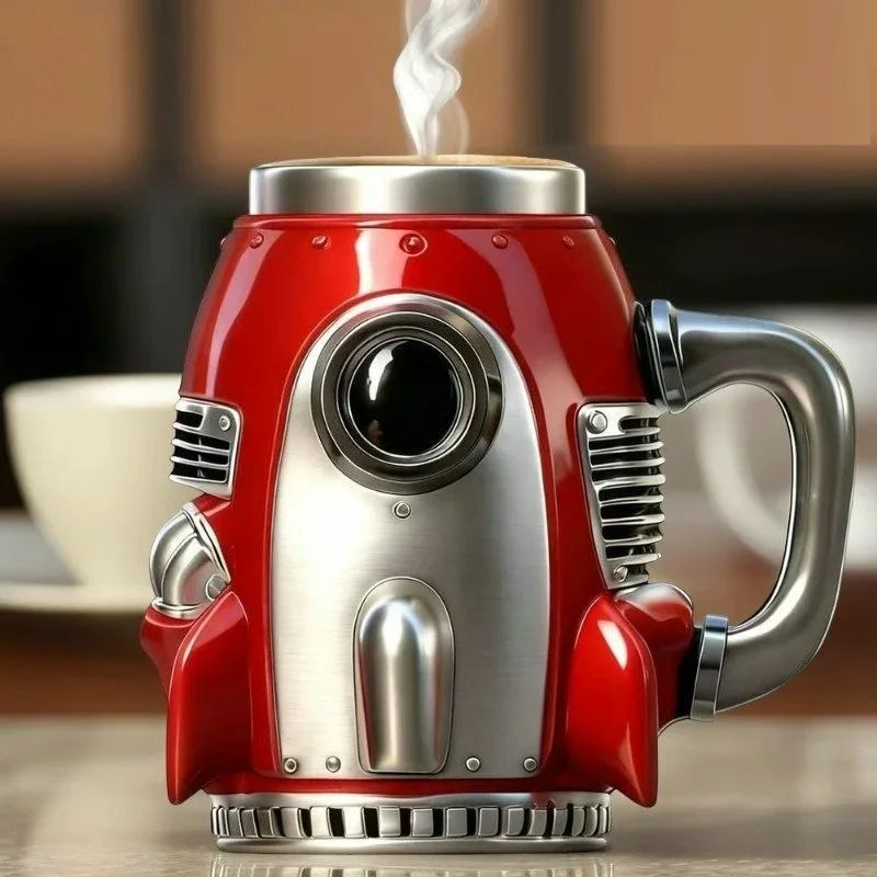 

New Rocket Coffee Cup 3D Creative Resin Stainless Steel Water Cup Spacecraft Mug DIY Gift For Boyfriend Or Girlfriend Drink Cup