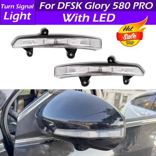 Imagen 1 del producto Para DFM DFSK Glory 580/580 Pro LED luz para espejo retrovisor Exterior de coche luz de señal de giro parpadeante luz de Flash accesorios de coche