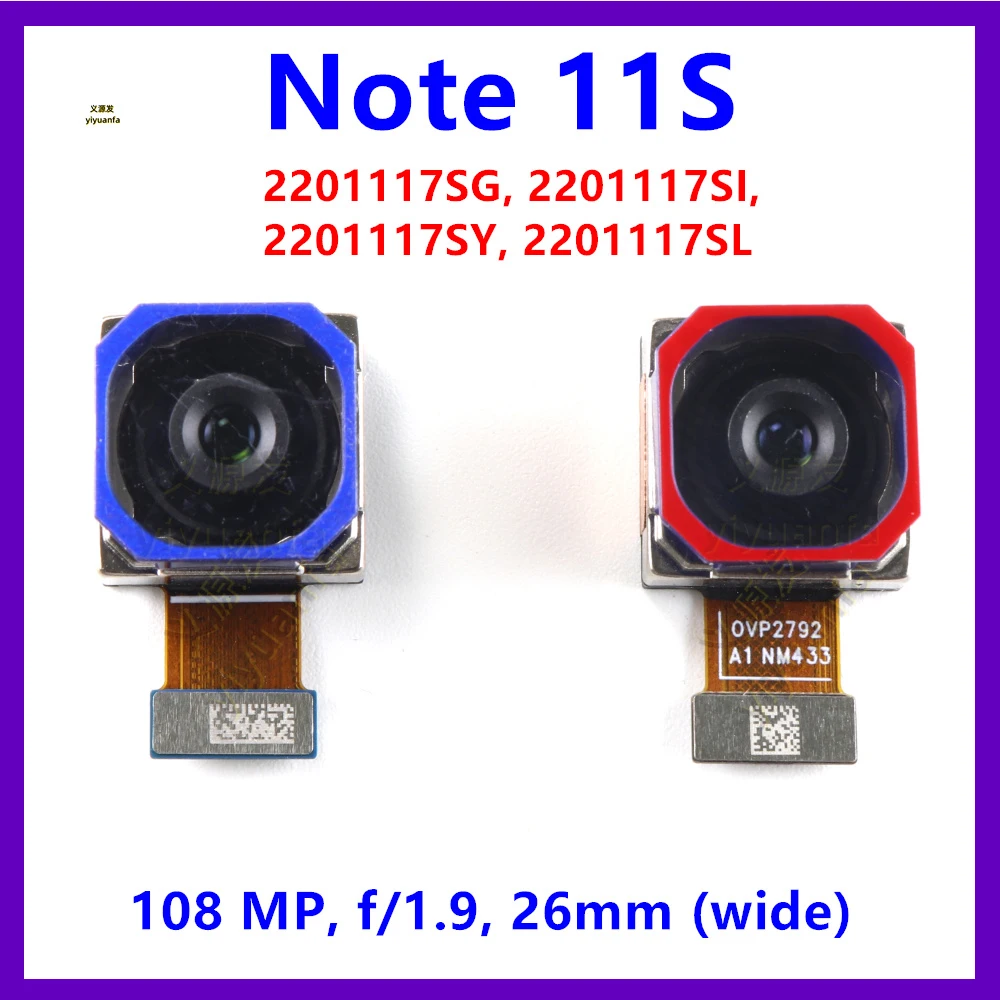 

108MP Main Back Camera For Xiaomi Redmi Note 11S Big Rear View Camera Flex Cable Module Phone Replacement 2201117SG