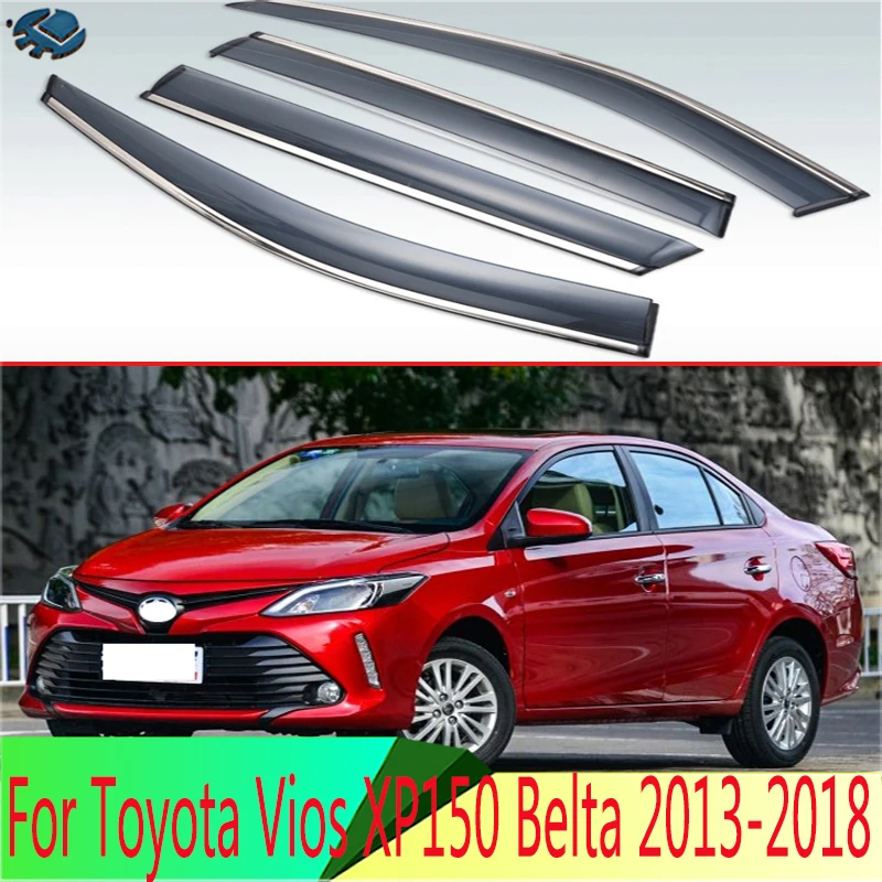 

Для Toyota Vios XP150 Belta 2013 2014 2015 2016 2017 2018 пластиковые автомобильные оконные козырьки от дождя солнцезащитный козырек аксессуары 4 шт.