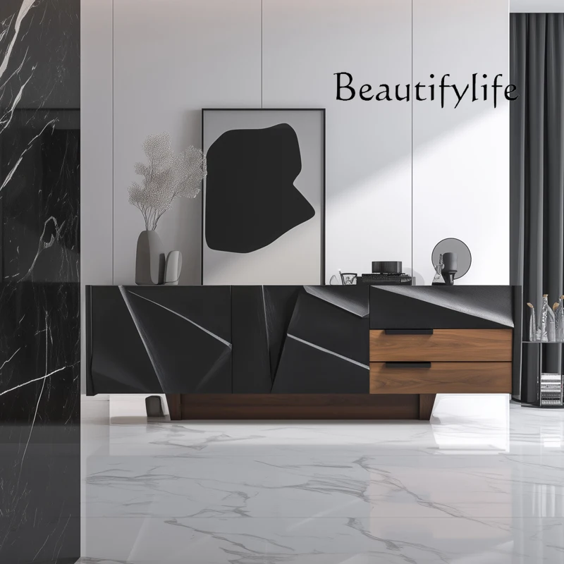 

Italian light luxury solid wood TV cabinet designer wall locker villa living room high-end decorative cabinet floor low cabinet