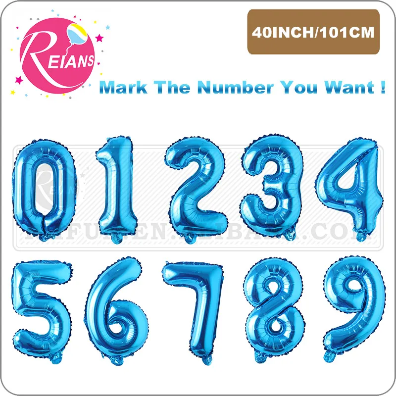 Blue Happy Birthday party balloons Wedding decorations balloons 40 inch Alphabet Foil Letter balloon kids baby shower supplies