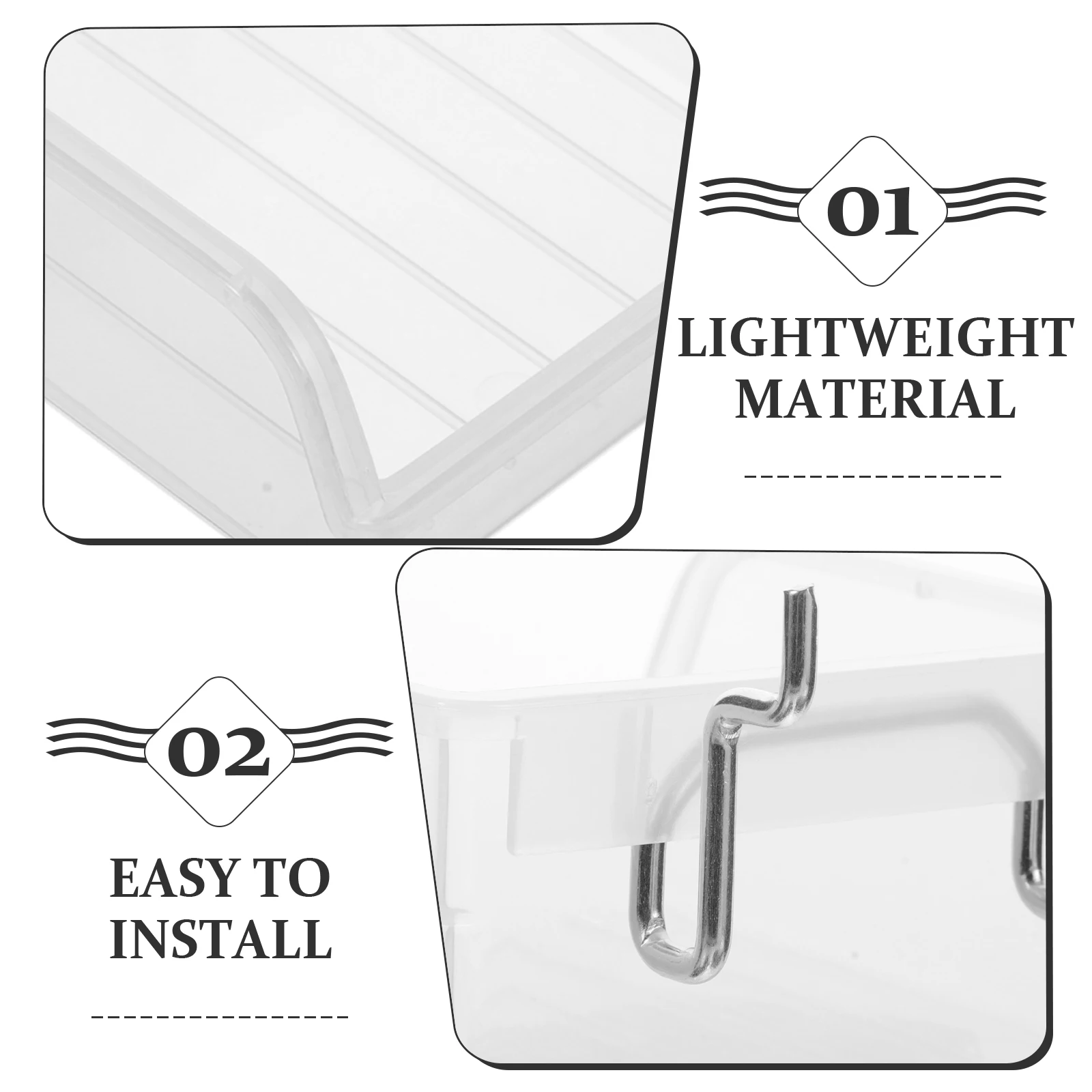 

4pcs Parts Storage Box Transparent 100x100x50mm Pegboard Bins Screw Tool Organizer Home Garage Accessories Utility