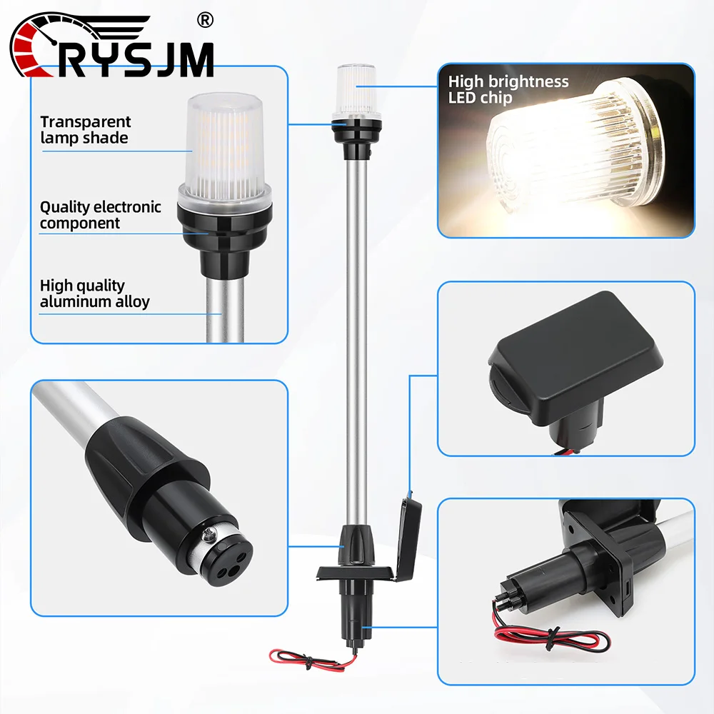 12 V-24 V Navigatie Anker Licht 22 Inch LED Marine Boot Licht Marine Boot Jacht Zeilen Lamp navigatie Signaal Indicator Licht
