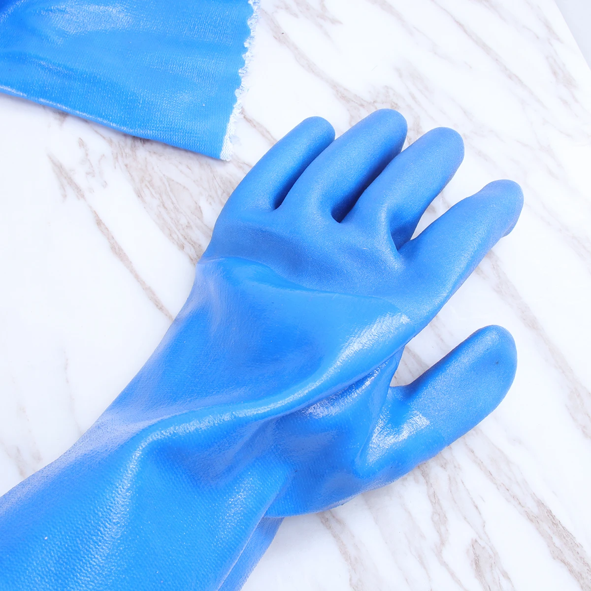 2 قطعة مكافحة زلة الصناعية طويلة الكفة زيت مقاوم للماء مقاومة المطاط قفازات العمل للكبار الرجال النساء عدم الانزلاق حماية العمل