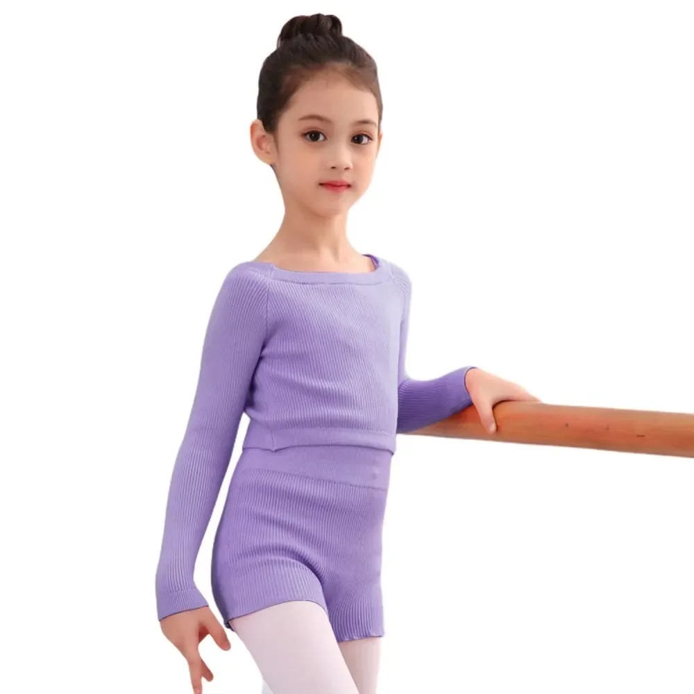 Balletoefenkledingset voor meisjes - Set met ballerina-top en broek met lange mouwen