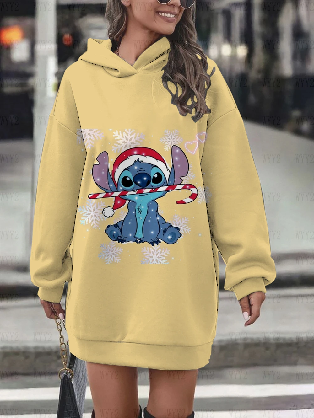 Hot Sale New Christmas Series Printed Role Play Dress Hoodies Disney Stitch Autumn Winter Women Comfortable Sweatshirt