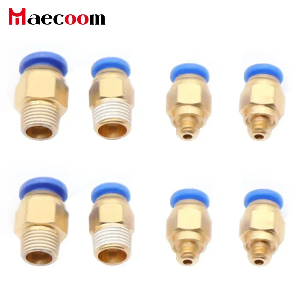 5pcs Pneumatic Connectors For 3D Printers Parts bowden Quick Jointer coupler 1.75/3mm Pipe pc4 m6 m10 fittings PTFE Tube 2/4mm