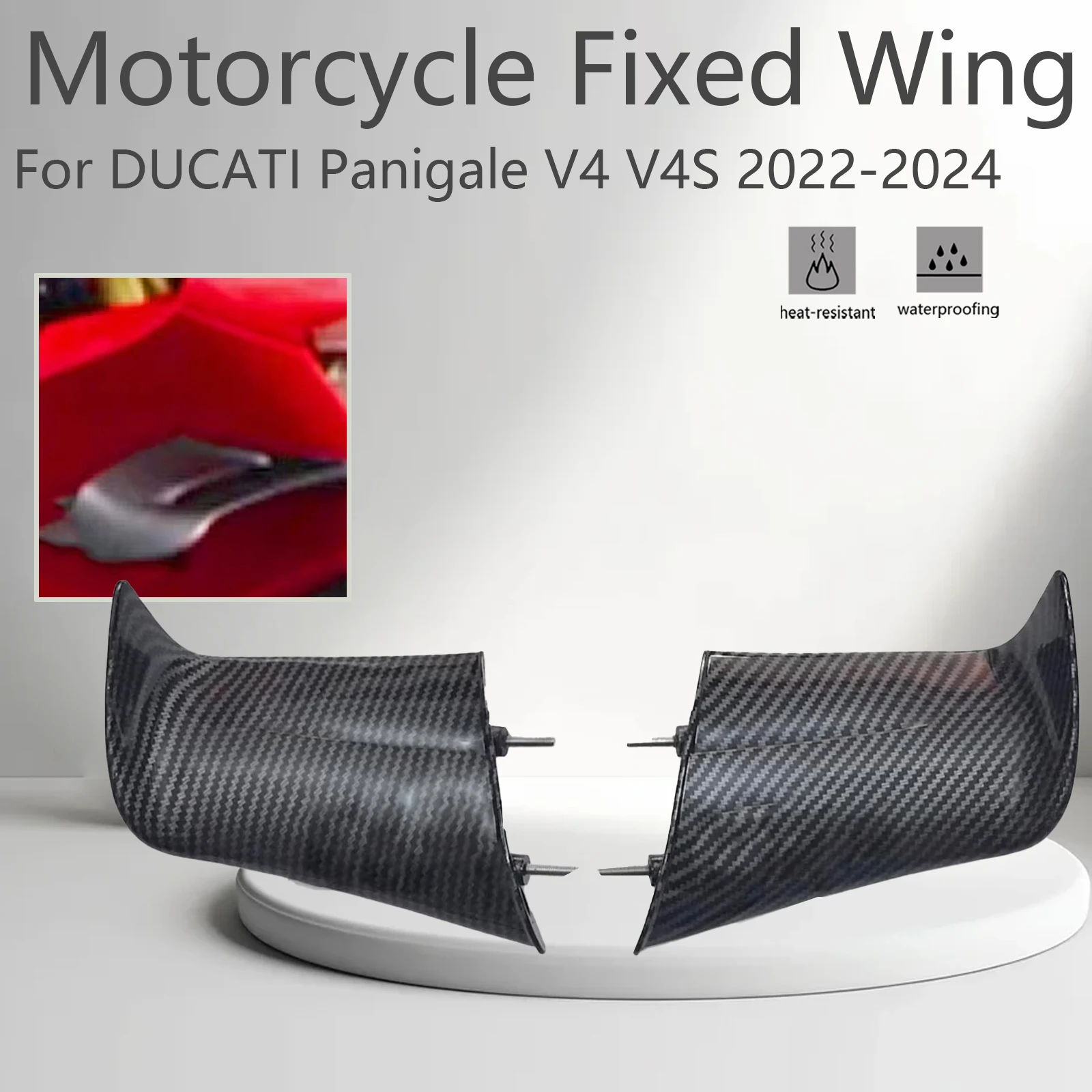 Motorcycle Accessories Fixed Wing Winglets Aerodynamics Wing Air Deflector Side Fairing For DUCATI Panigale V4 V4S 2022-2024