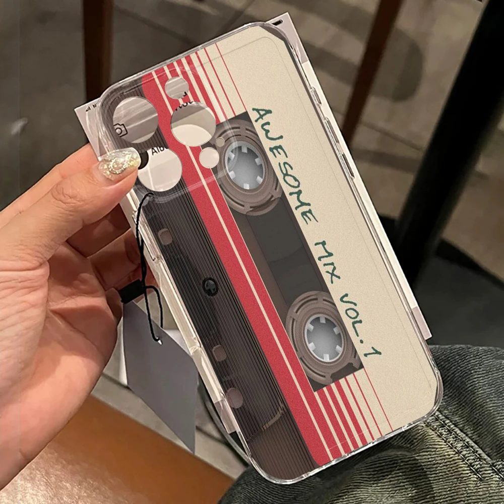 Kassetten-Kunst Klare Hülle für iPhone 16 17 15 Pro Max Hüllen iPhone 11 12 13 14 ProMax Plus 8 XS XR Transparente Retro-Abdeckung – Detail 1