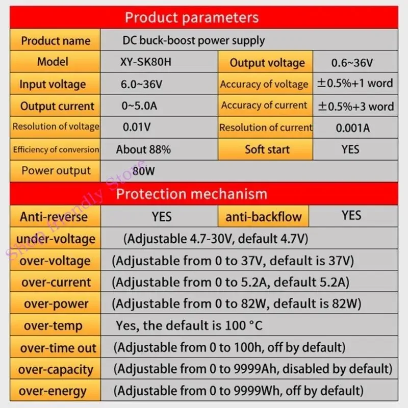 594A DC6 ~ 36 V do DC0,6 ~ 36 V/0-5A 80W CV-CC Regulator prądowy z wyświetlaczem LCD