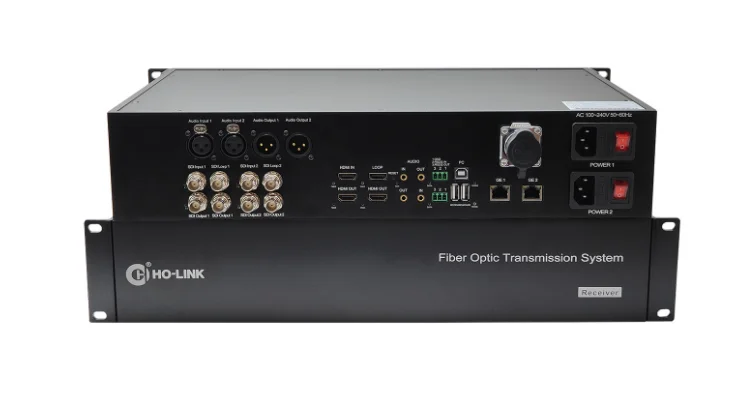 2 Channels Bidi 12G SDI Videos with Loopout  2* Bidi Xlr Audio ,1* Bidi   4k60hz  Fiber Converter  Transmitter  Receiver