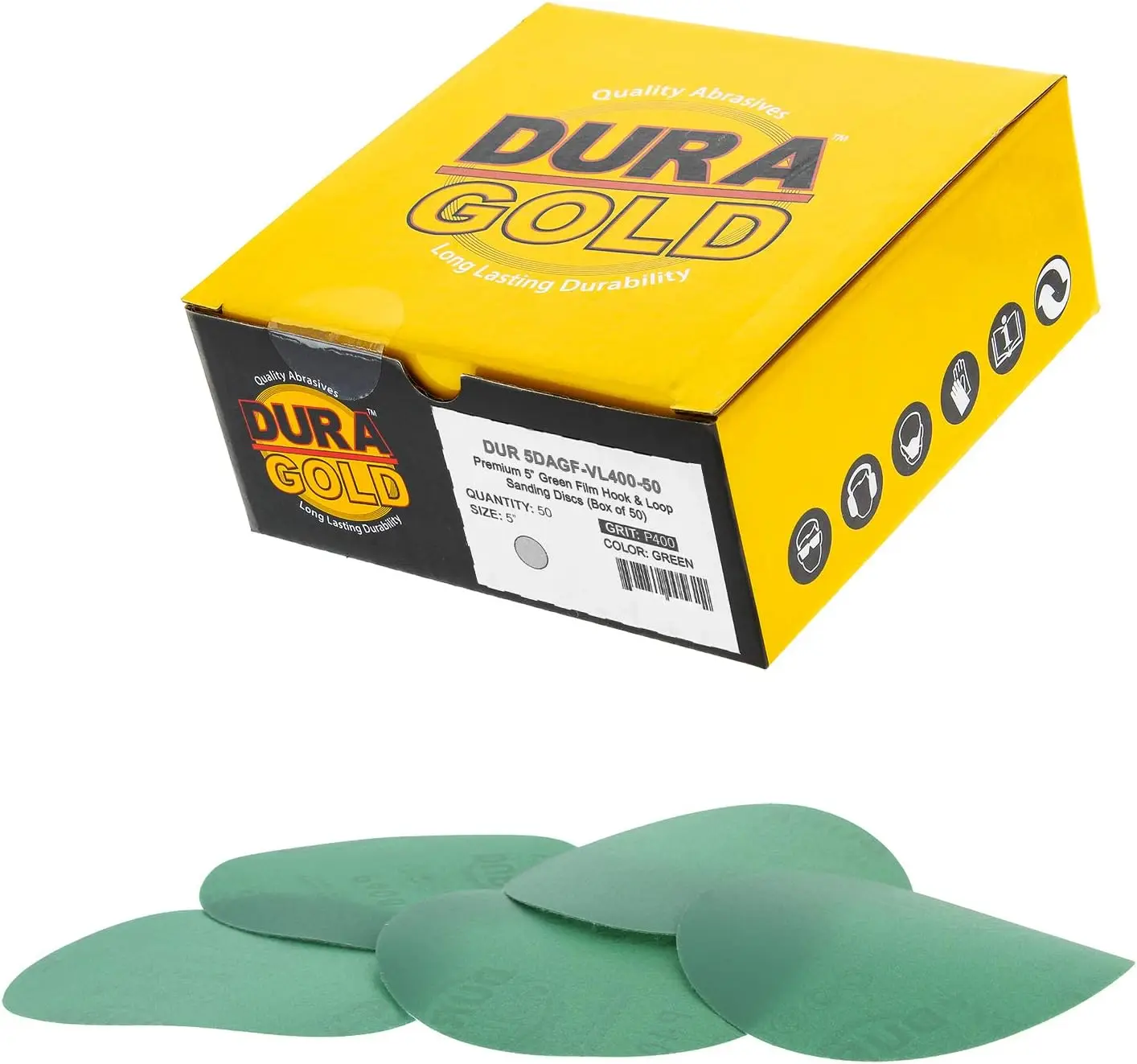 

5" 400 Grit Sanding Discs, 50 Pack - Hook & Loop for DA Sanders, Fine Cut Abrasive for Car Paint & Wood