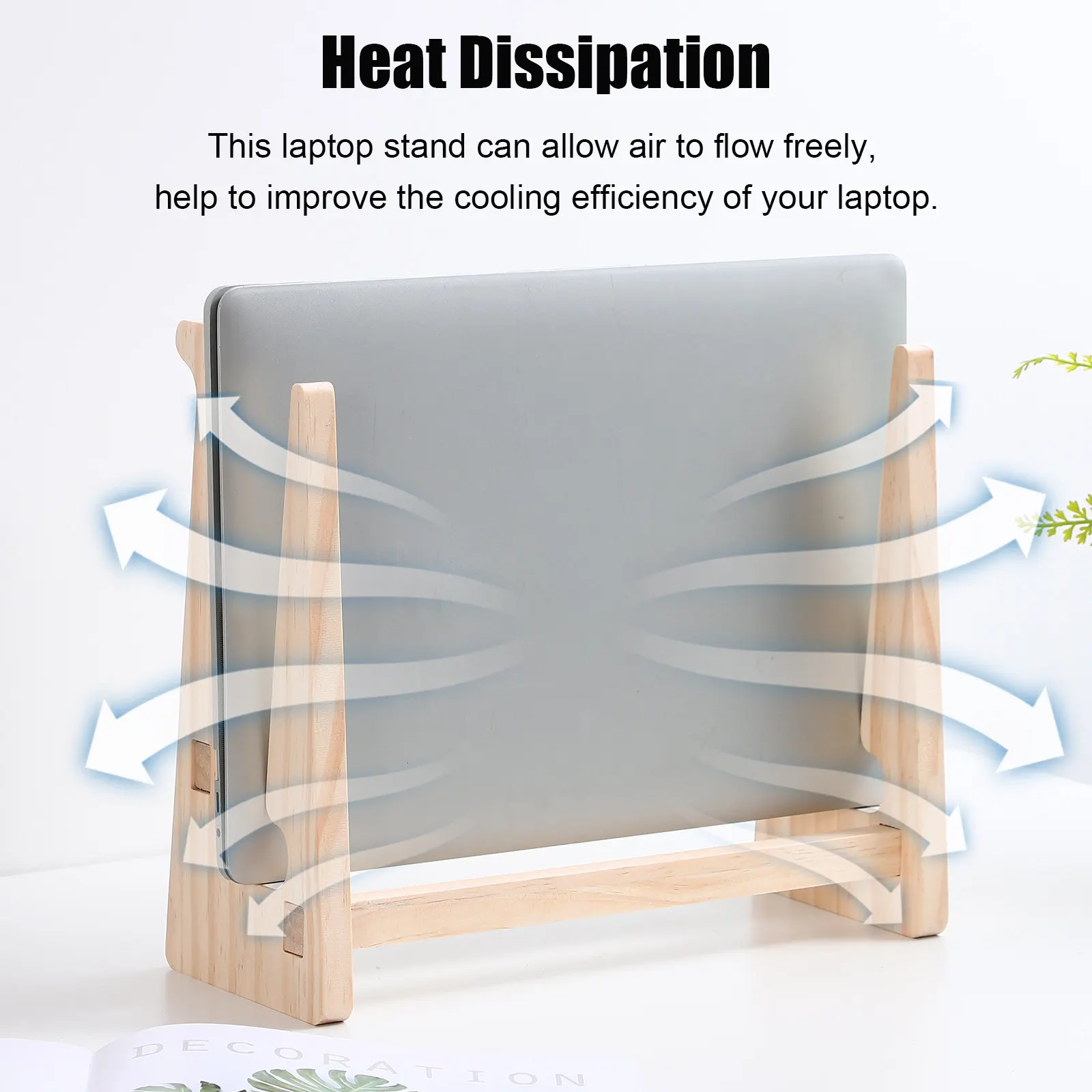 Premium Wood Laptop Stand Adjustable Ergonomic Riser for Comfortable Typing Viewing Posture Support Laptop Storage Rack Desk Bed