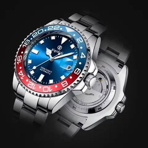 Nuevos relojes GD para hombre, reloj automático de lujo para hombre, reloj de pulsera mecánico de vidrio recubierto AR para hombre, movimiento de gaviota de 10bar ST16