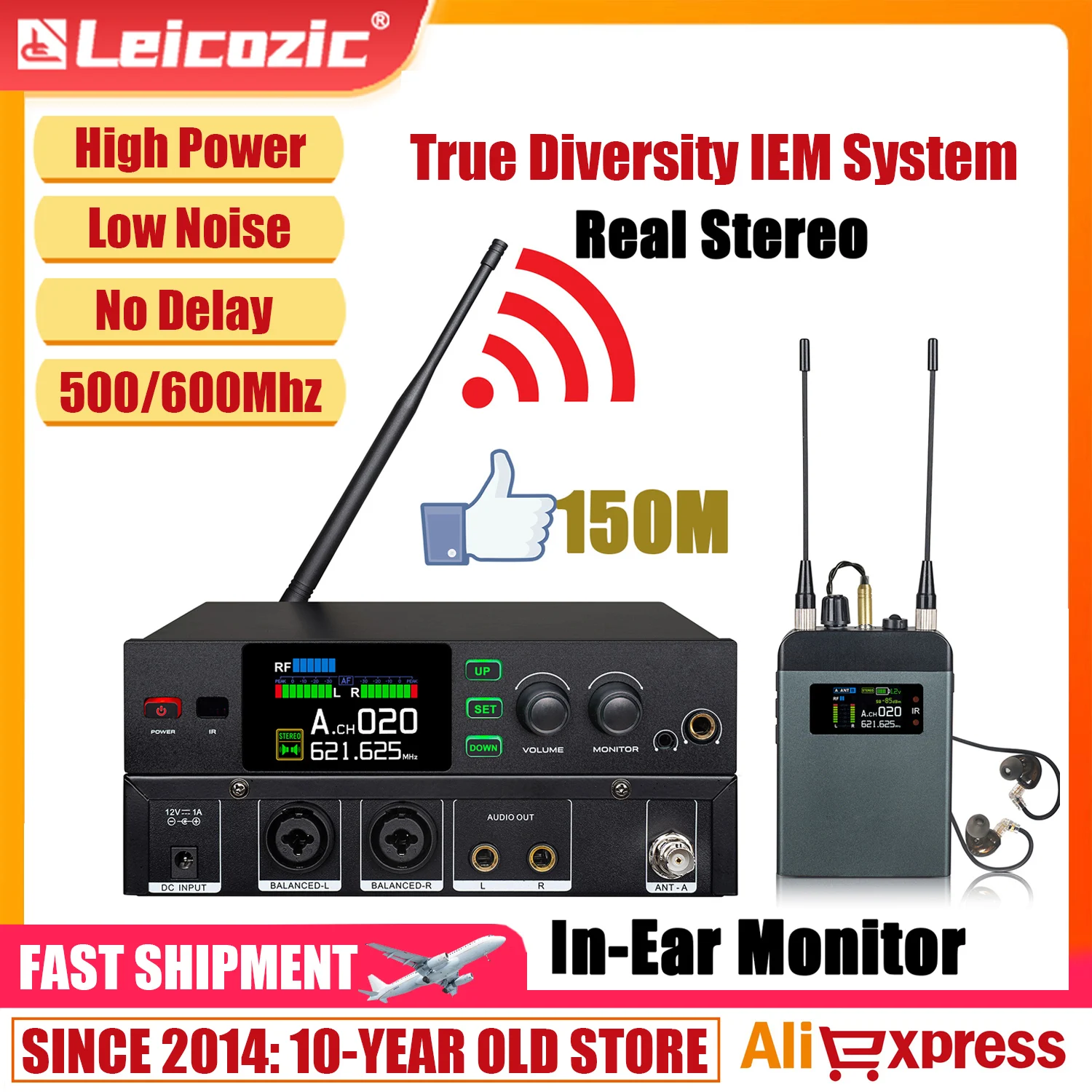 

Стерео Беспроводная внутриканальная система мониторинга, 150 м, 2x150 мВт