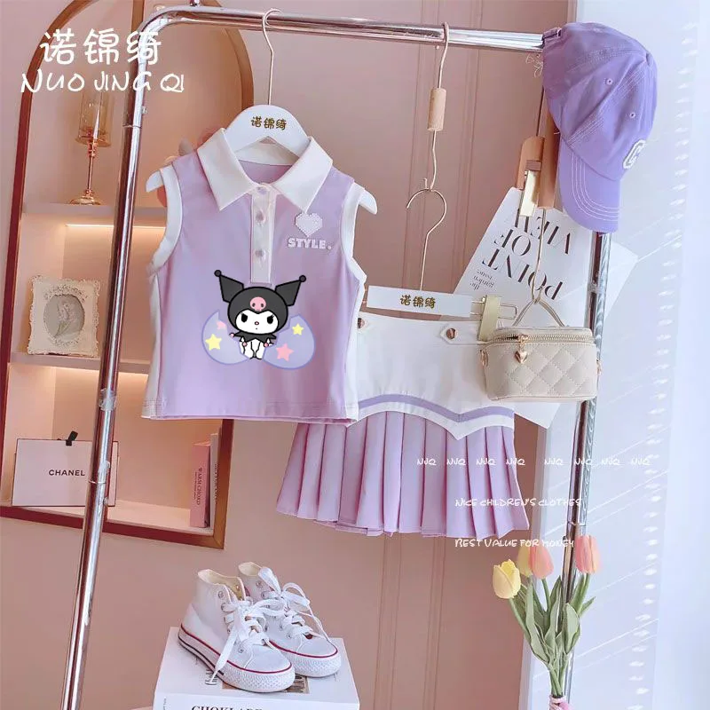 Sanrio kawaii-女の子のための半袖ドレス,かわいい,ファッショナブルな服,女の子のための