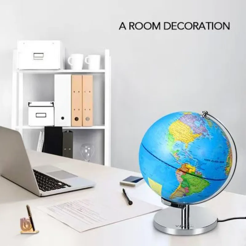 

Home Office Gift School New 25cm Constellation World Earth Globe with Illumination Geography Educational Toy with Stand