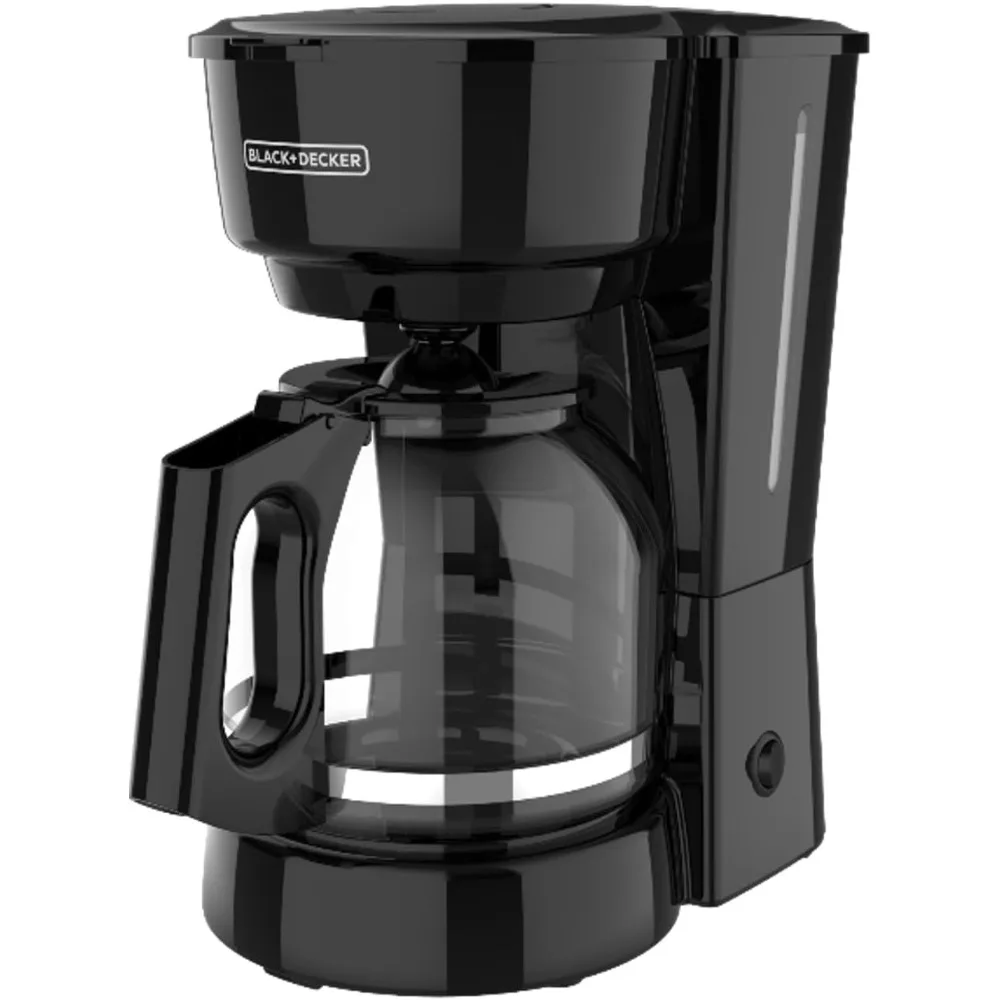Cafetera BLACK+DECKER de 12 tazas con interruptor de encendido/apagado fácil, jarra antigoteo fácil con cesta de filtro extraíble, Vortex Techno
