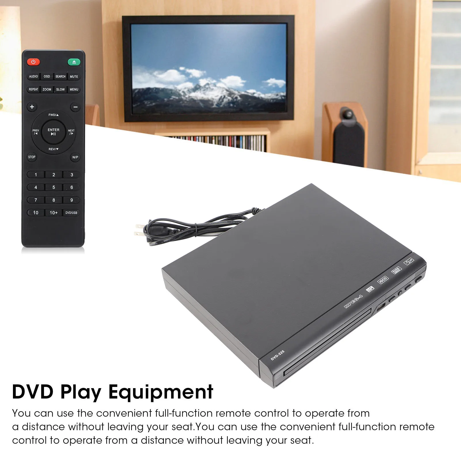 

DVD Play Equipment Household DVD Player Home Audio and Video Equipment USB Interface Black Player Home Audio and Video Equipment