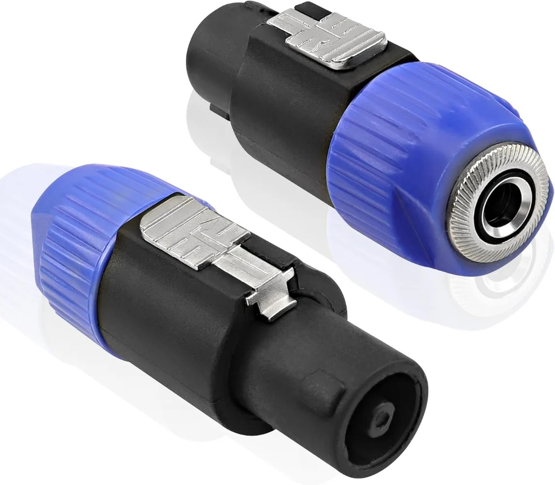 2PCS Connector 4-Pole Audio Speaker Plug To 6.5mm Metal Converter Jack Adapter Male To 1/4