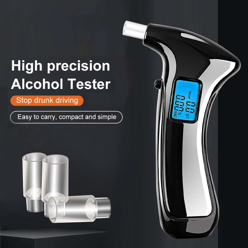 New Digital Arrival Alcohol Breath Tester Breathalyzer Drink Driving Analyzer Detector Test Police Breathalyser Device LEDScreen