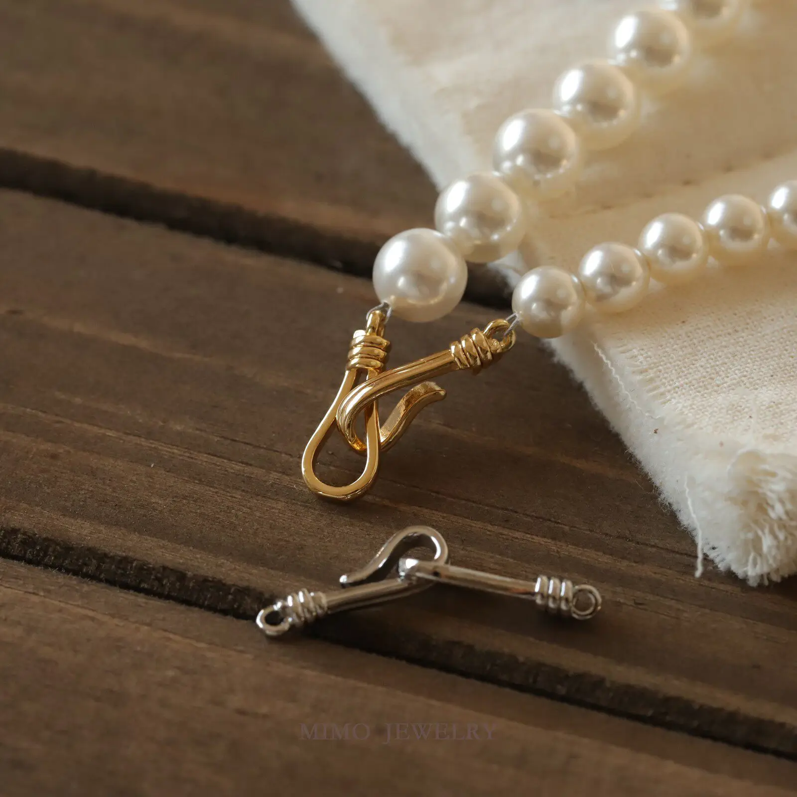 Gold Plated Copper Simple Smooth Threaded Hook Buckle Fastener Clasp DIY Jewelry Making Accessories Buckle For Necklace Bracelet