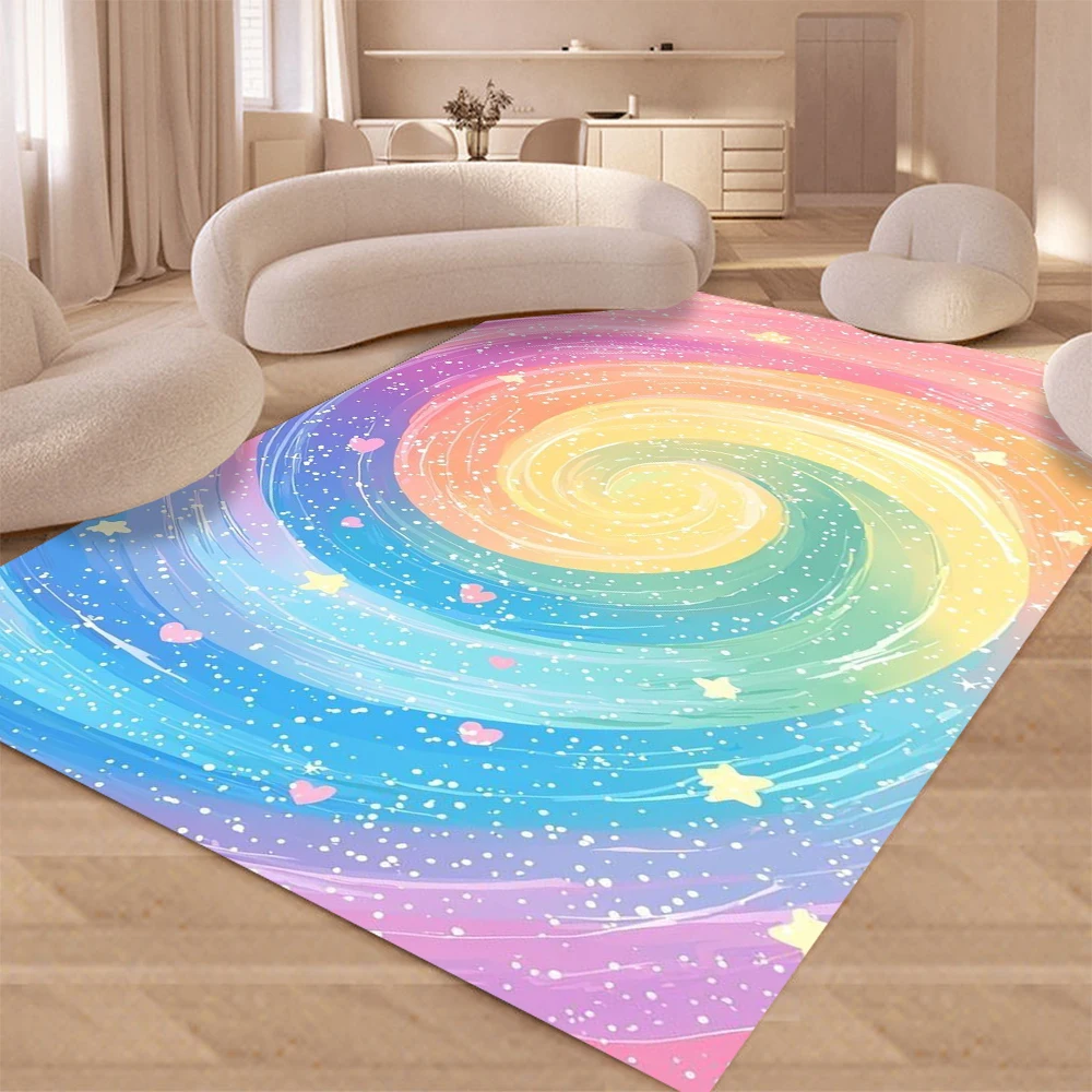 Warm Colors Carpets Cartoon Rug Living Room Bedroom Children's Play Mat Easy To Clean Soft Non-Slip Floor Mat Gift Home Decor