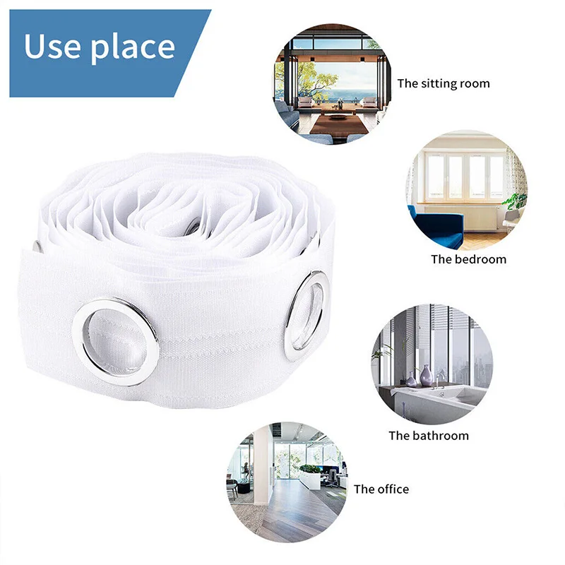 15M Curtain Eyelet Punch Tape White Nylon Curtain Heading Tape Sew With Grommet Top Ring Process Method DIY Curtain Accessories